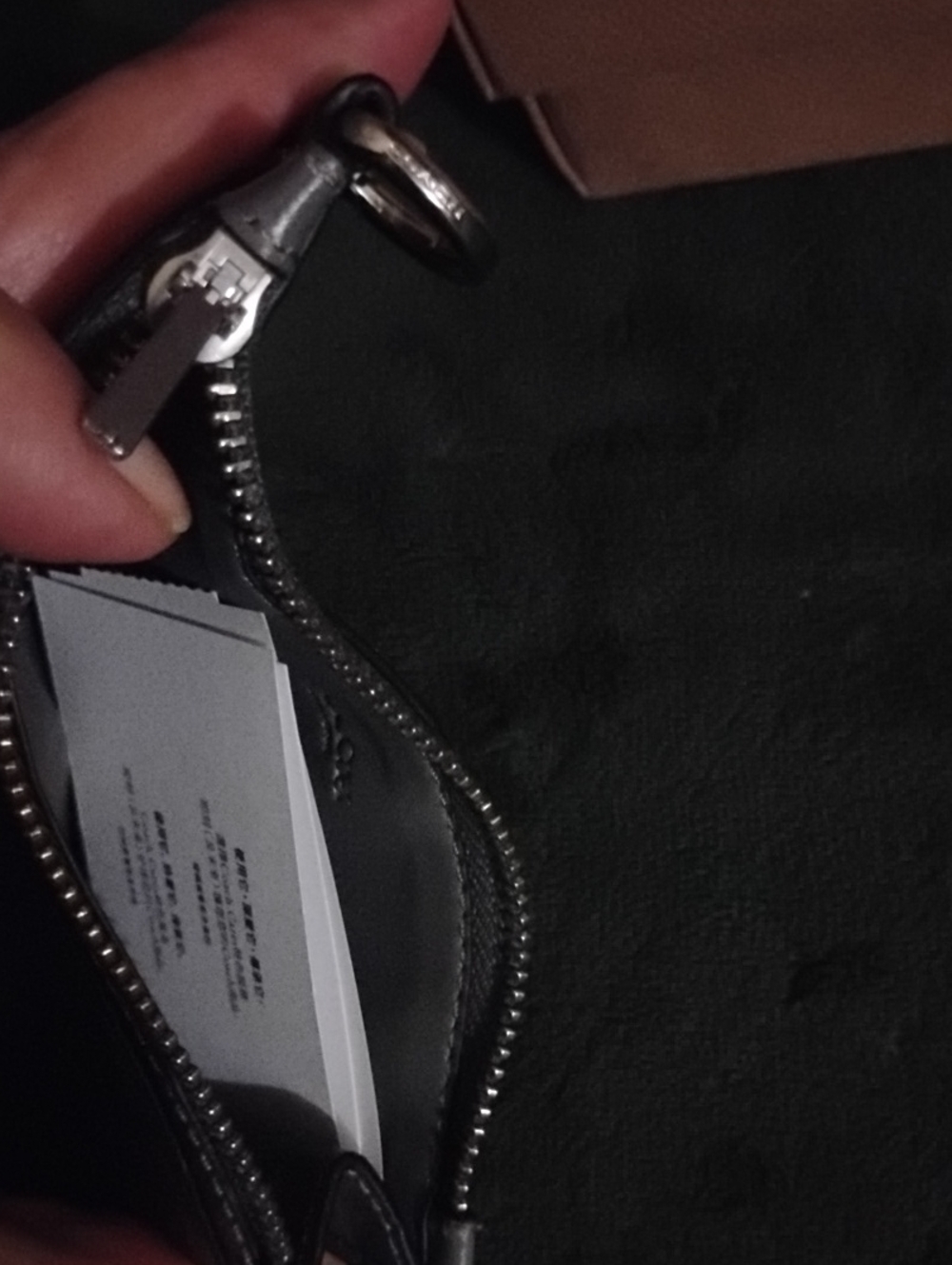 Coach Gray Croc-Embossed Leather Card Case with Key Ring NWT - Picture 3 of 3